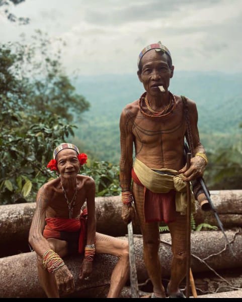 Evening light over the river settlement in Siberut